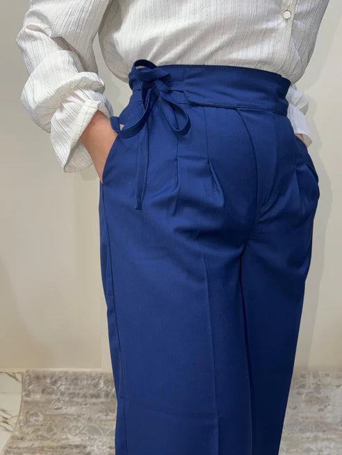 Navy Darted Pants