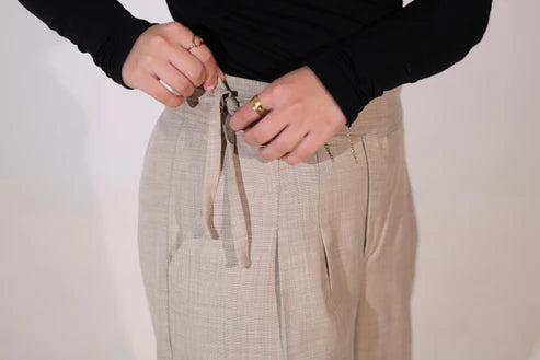 Beige Darted Pants