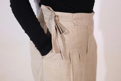 Beige Darted Pants