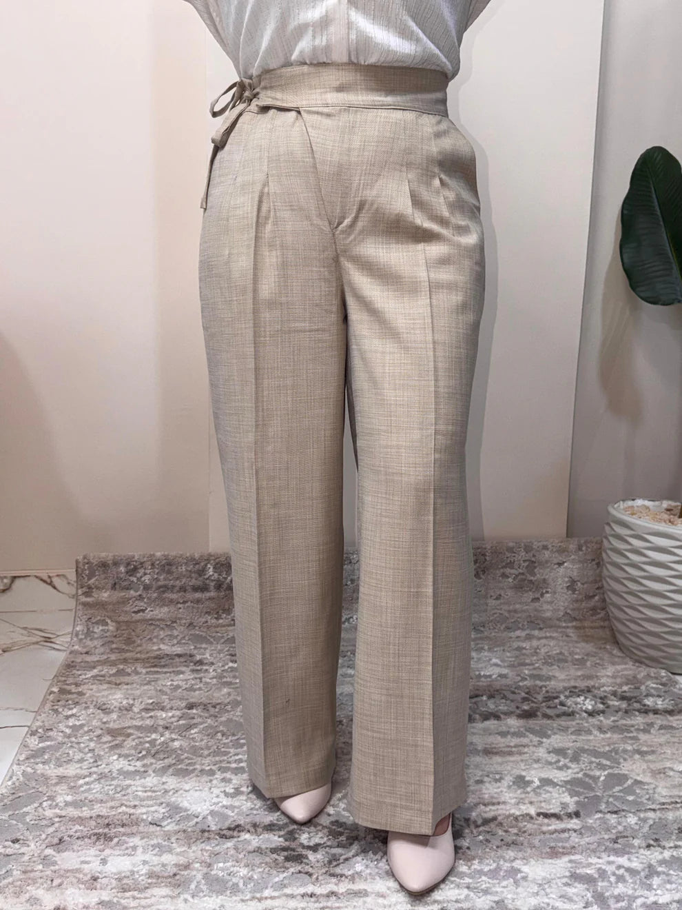 Beige Darted Pants