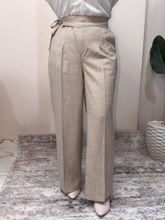 Beige Darted Pants